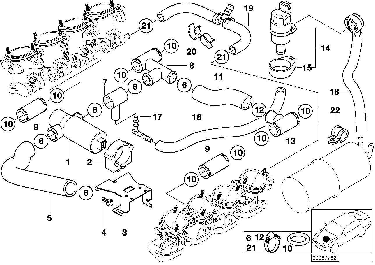 BMW 13901407474 Fuel Tank Breather Valve