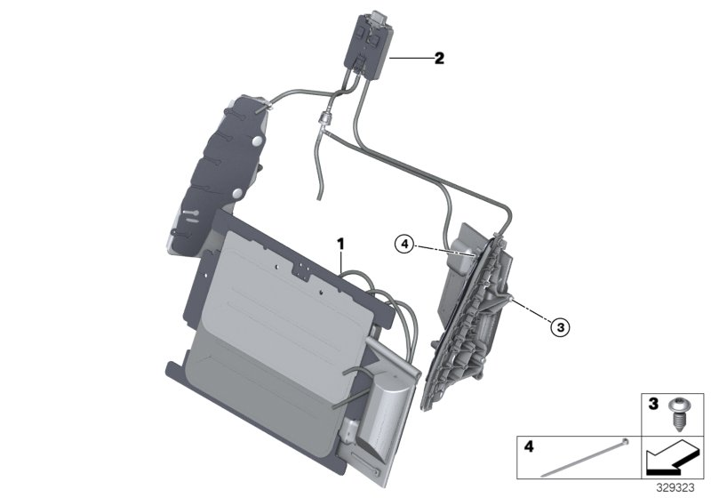 BMW 52107339994 Lumbar Support With Pump