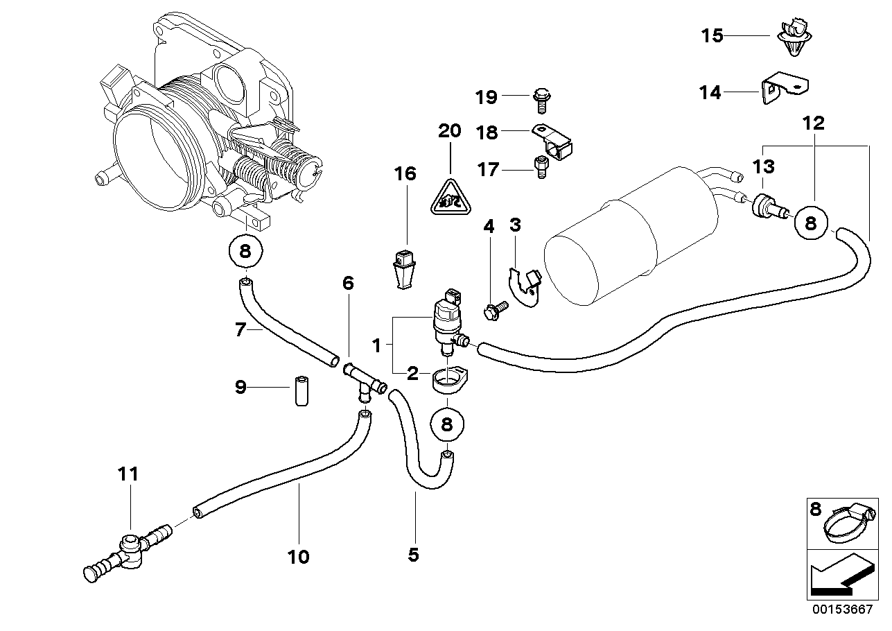 BMW 13901433680 Bracket Ventilation Valve