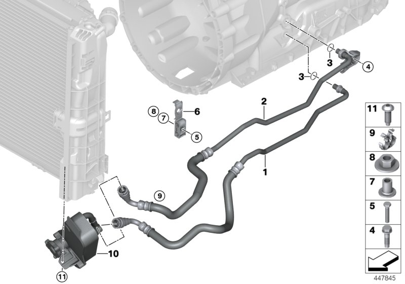 BMW 17227577639 Oil Cooling Pipe Inlet