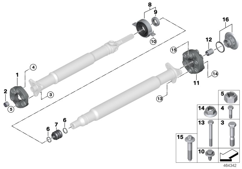 BMW 26118661717 CENTER MOUNT, ALUMINIUM