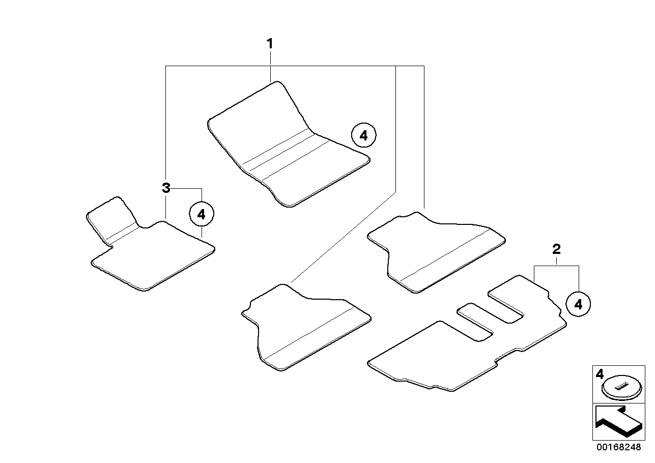 BMW 51477290018 Floor Mat, Velour, 3Rd Seat Row