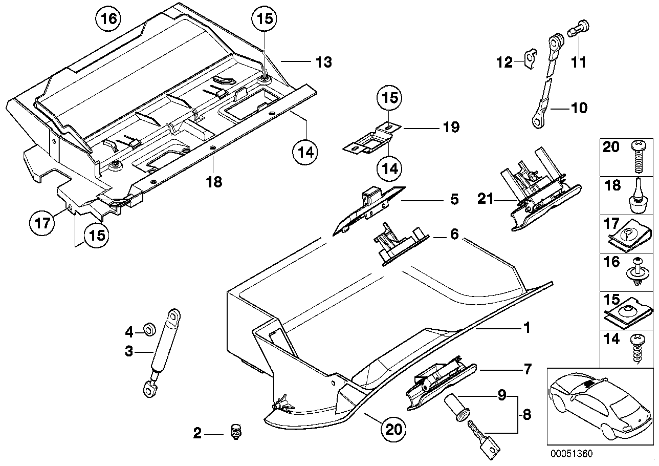 BMW 51168198932 Glove Box Vinyl