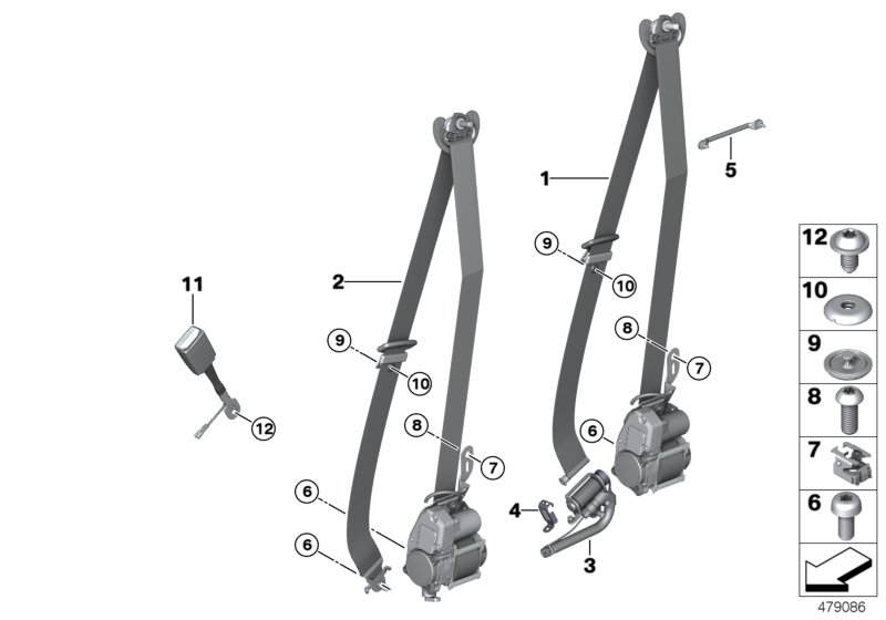 BMW 52107376321 Set Of Small Parts