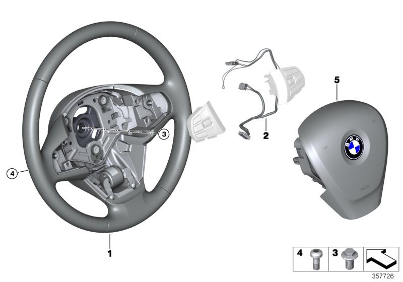 BMW 32306864725 Airbag Module Driver'S Side W Absorber