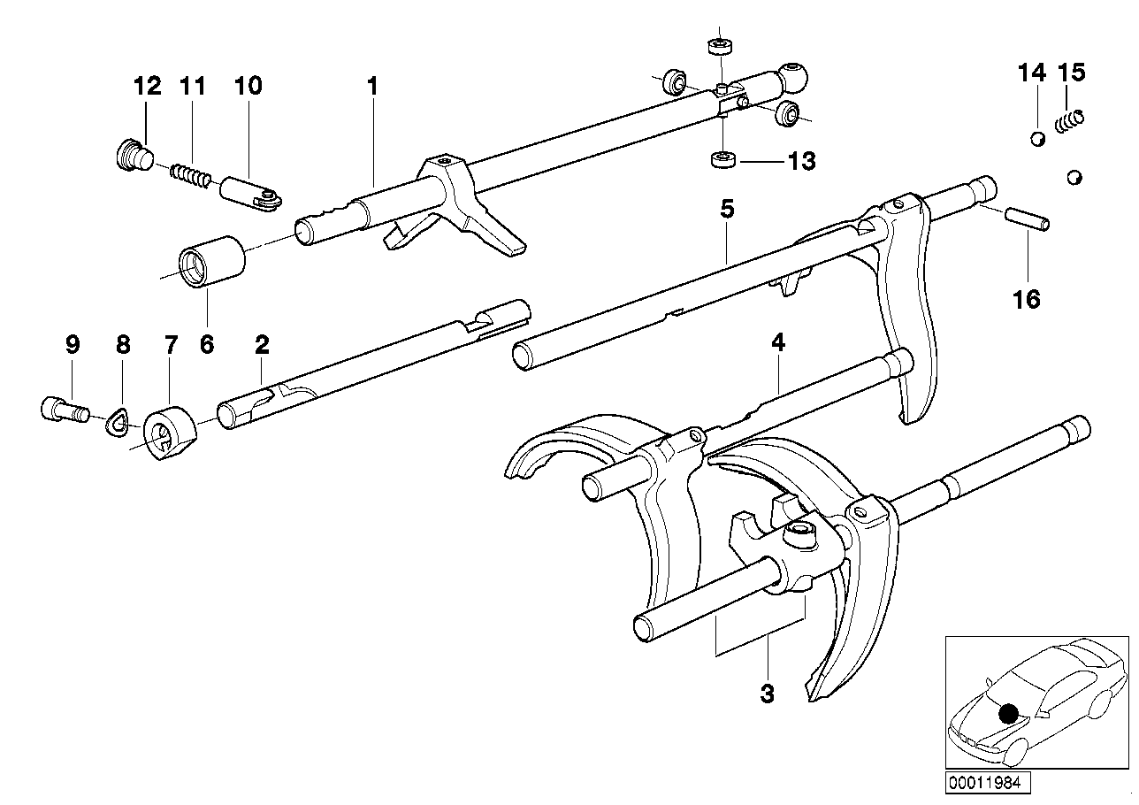 BMW 23311224350 Shifting Rod 5St And Reverse Gear