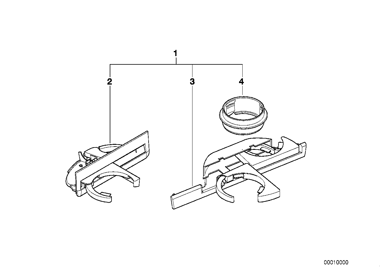 BMW 82279405744 Set Drink Holder,Front And Rear