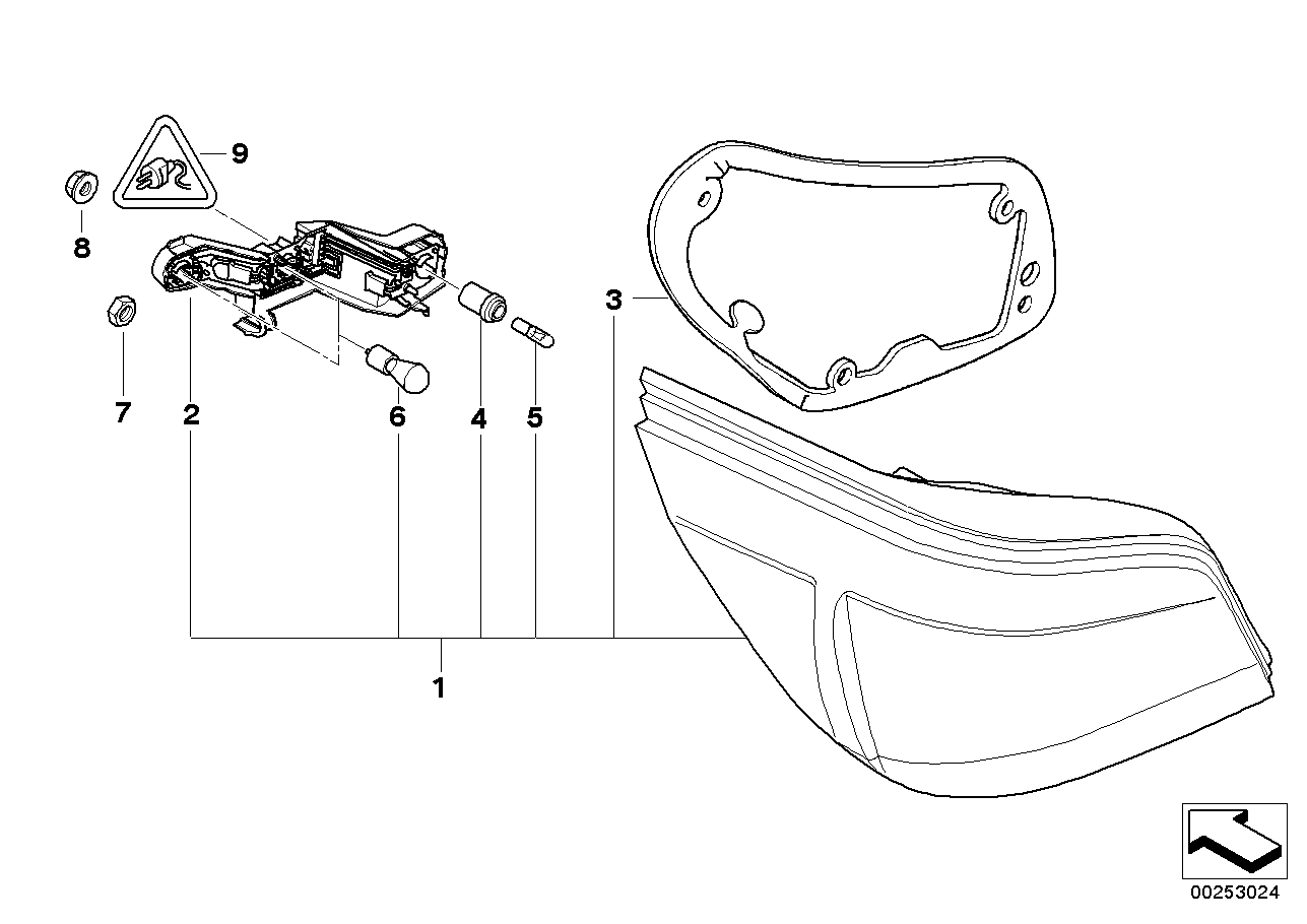 BMW 63217186254 Gasket, Rear Light, Right