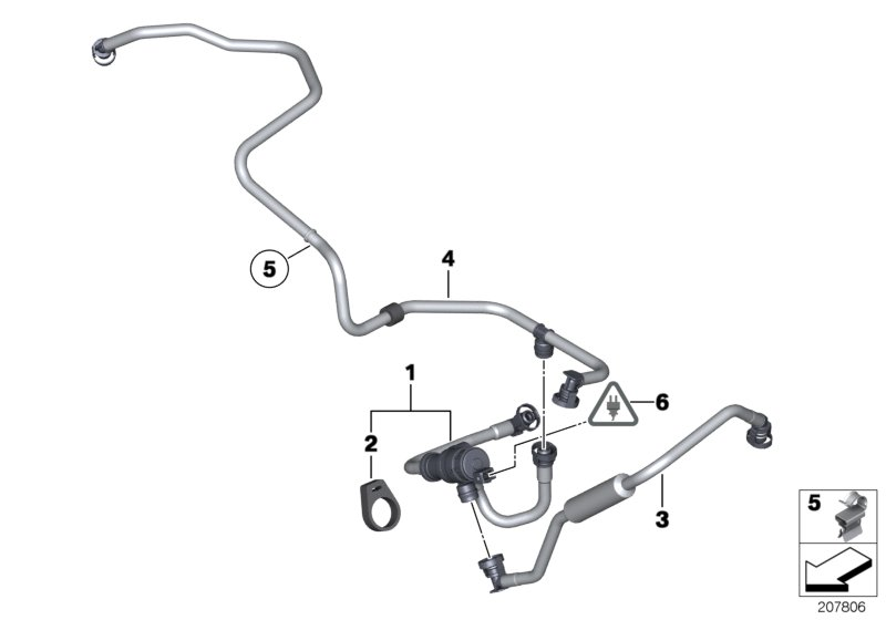 BMW 13907636135 Fuel Tank Breather Line