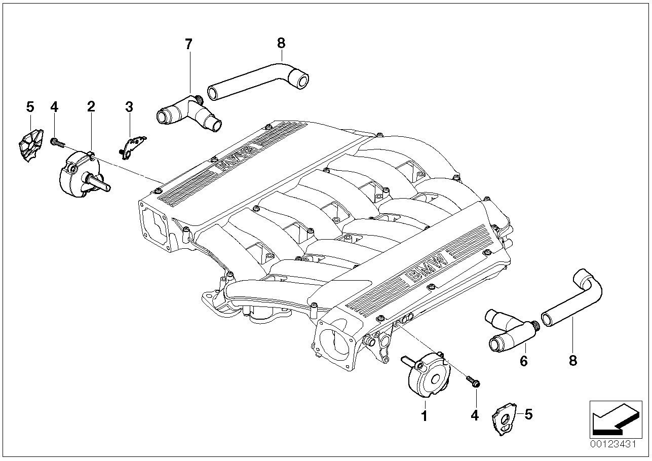 BMW 11157525117 Vent Hose, Right