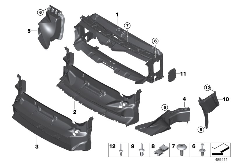 BMW 51748054537 AIR DUCT, EXTERIOR RADIATOR