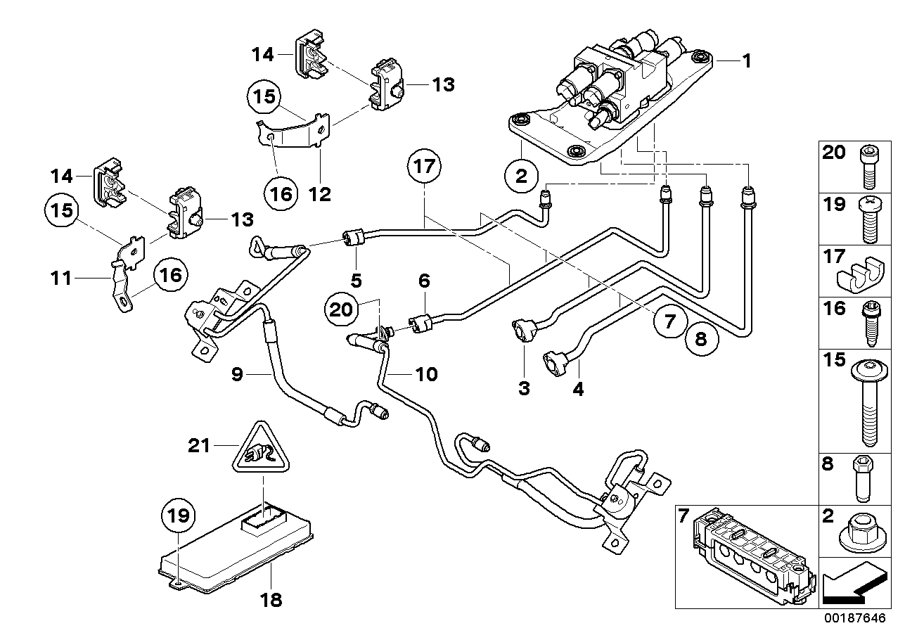 BMW 37136783672 Pressure Line, Valve Block