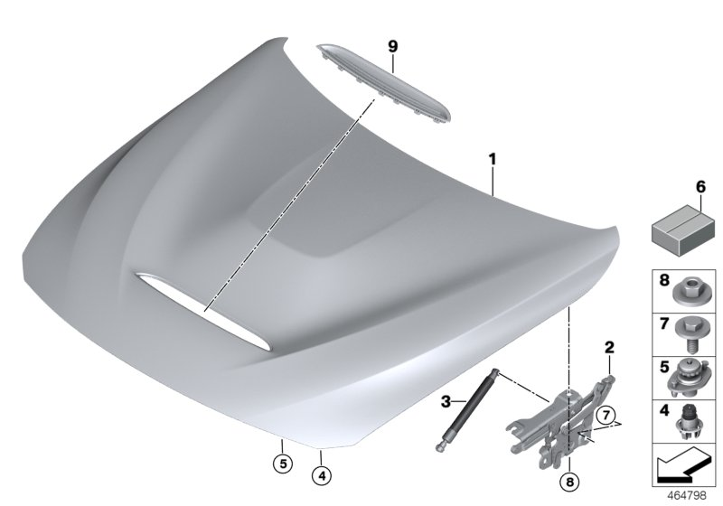 BMW 41618068159 Engine Bonnet, Primed