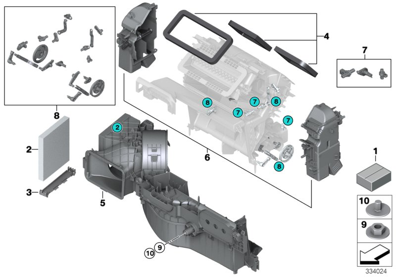 BMW 64119127096 Set, Fastening Parts, Housing Ihka