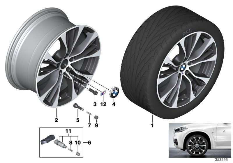 BMW 36116859424 Disc Wheel, Light Alloy, Bright-Turned