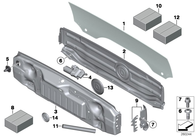 BMW 54347310630 Fastening Kit Rear Window