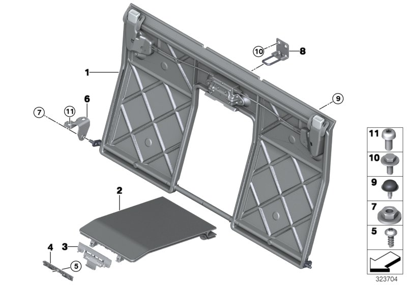 BMW 52209129122 BACKREST FRAME EL. FA