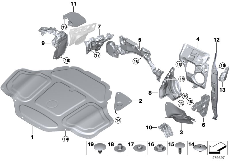 BMW 51487405223 SOUND INSULATION FOR BATTERY