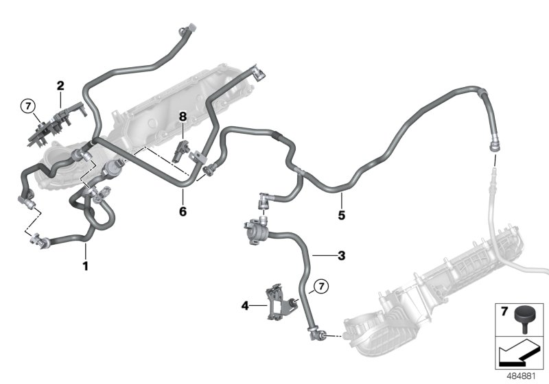 BMW 13908469162 FUEL TANK BREATHER LINE