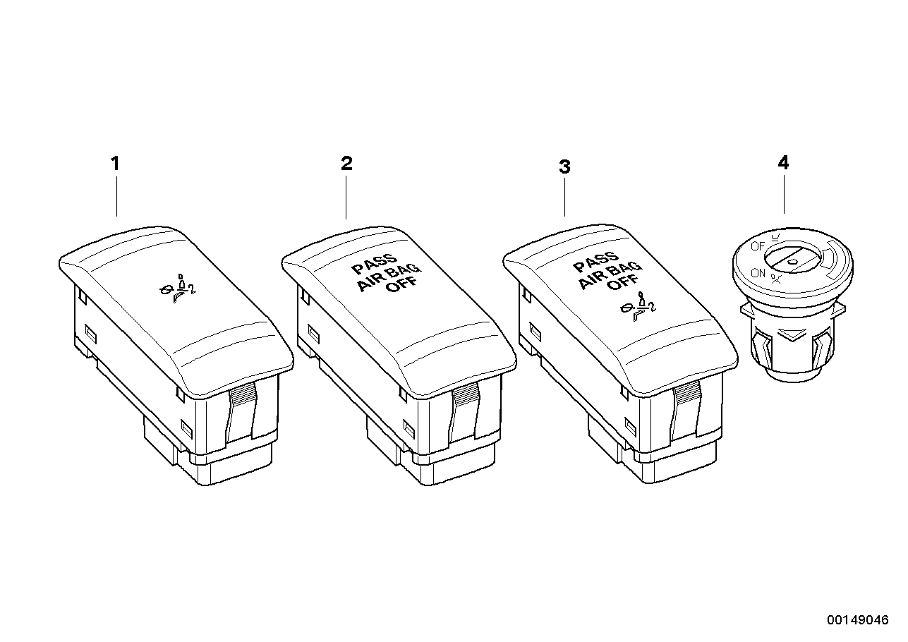 BMW 61316986222 Airbag-Off Indicator