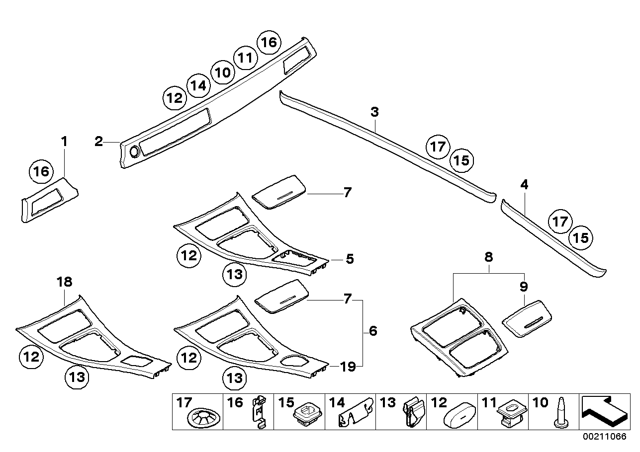 BMW 51169148505 Set Of Decor Finishers