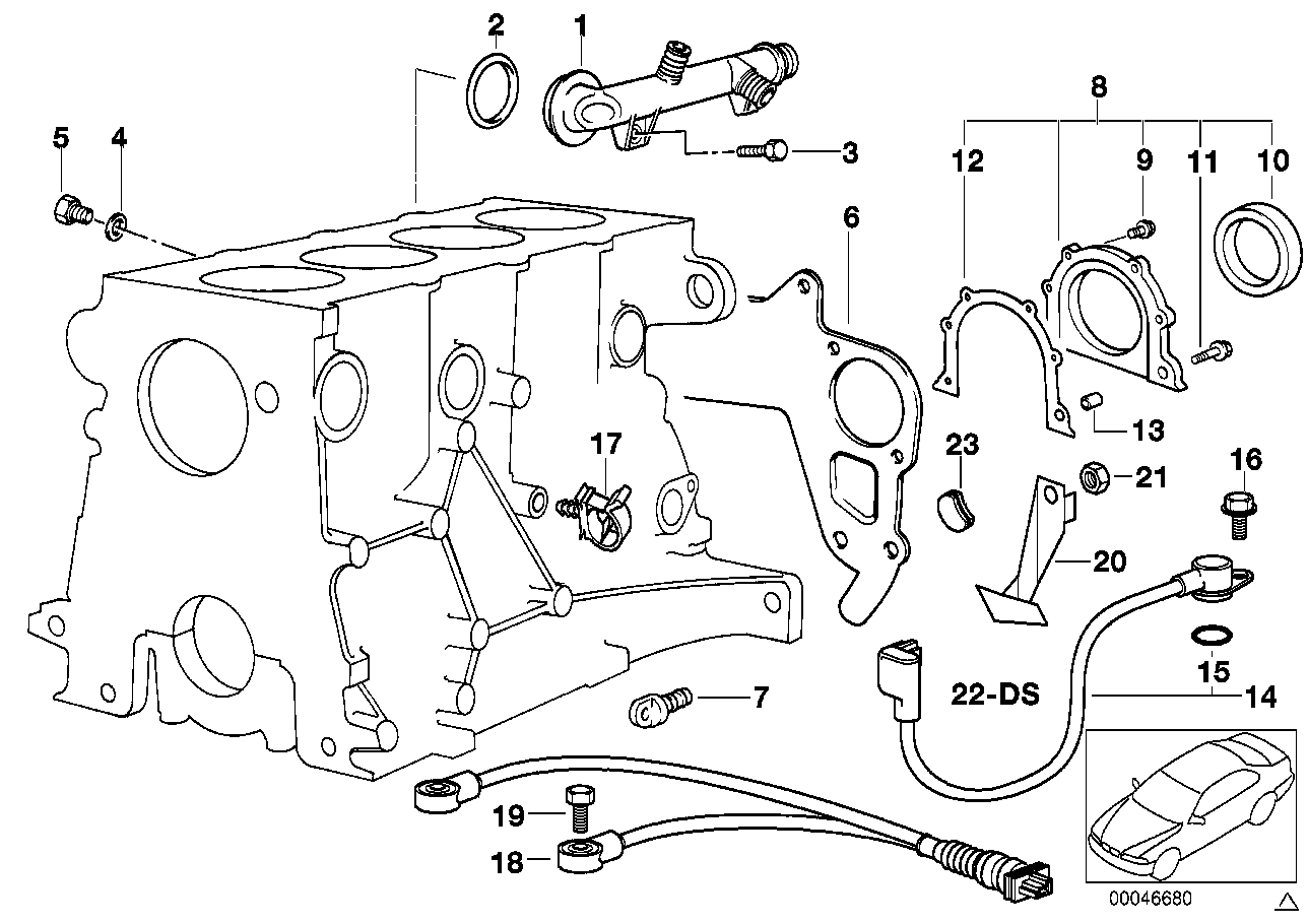 BMW 12521247947 Bracket Knock Sensor