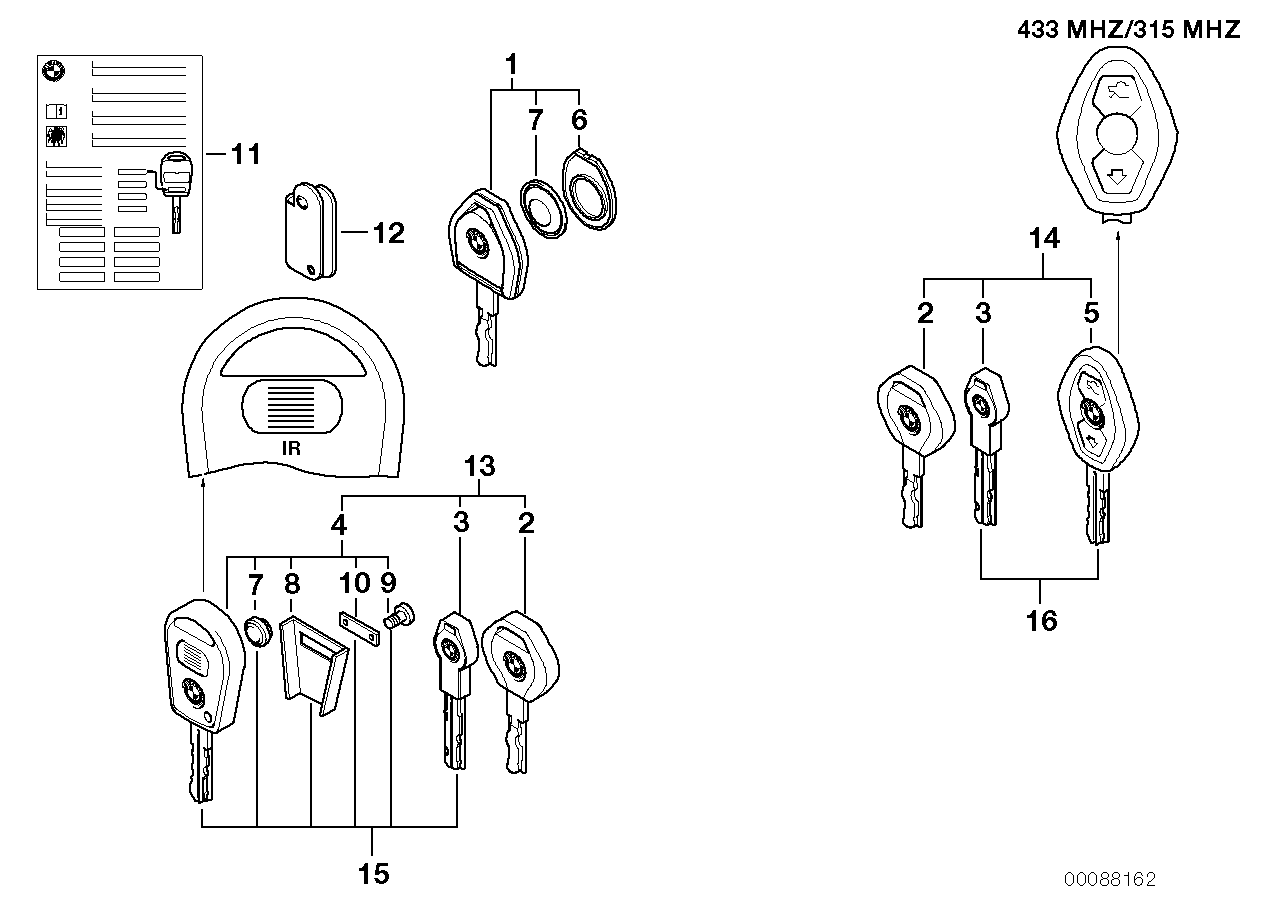 BMW 66126933717 Master Key With Remote Control (Code)