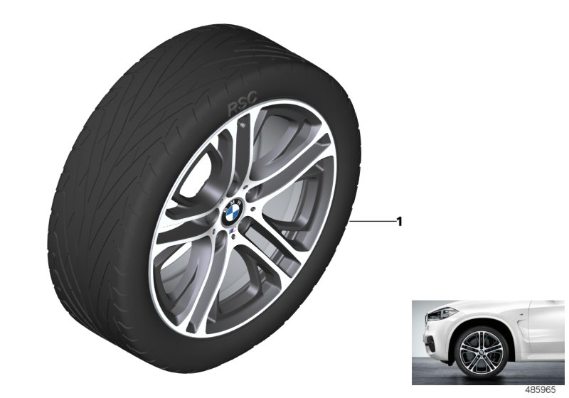 BMW 36112420400 Wheel & Tyre Set, Summer Bright Rdc Lc