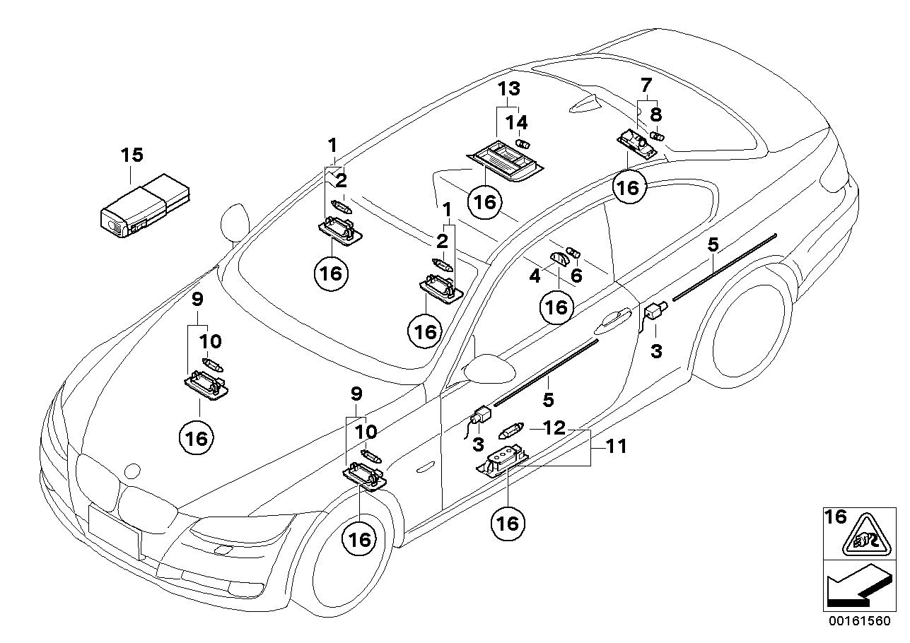 BMW 63316958351 Optical.Conductor, Side Panel, Left