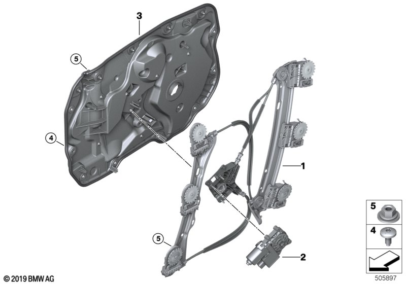 BMW 51334876387 WINDOW LIFTER WITHOUT MOTOR