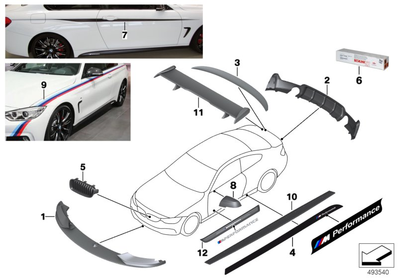 BMW 51192450847 REAR SPOILER IN CARBON, FREE