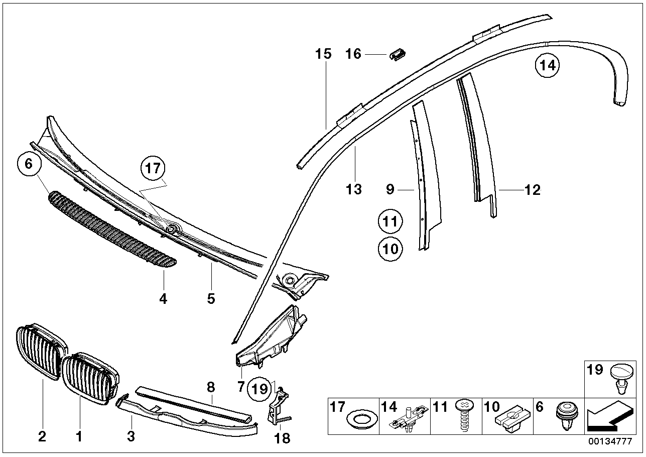 BMW 63137055874 Blind Rivet