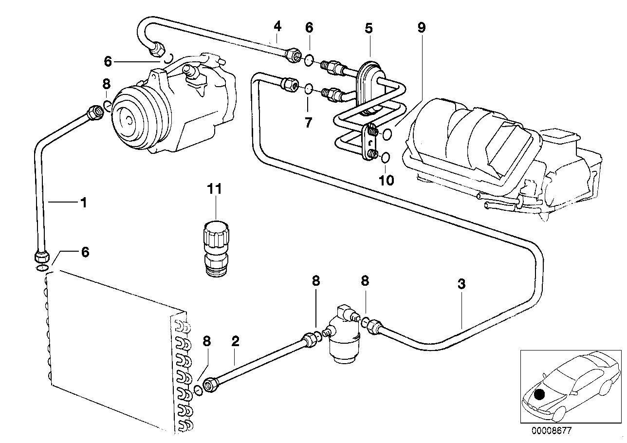 BMW 64532228776 Suction Pipe Evaporator-Compressor