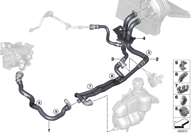 BMW 64216832803 COOLANT HOSE, SUPPLY 2