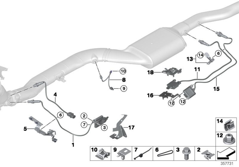 BMW 13628570041 Holder, Cable Nox / Sensor Pm