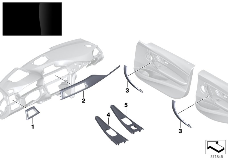 BMW 51167985001 Decorating Panel For Centre Console