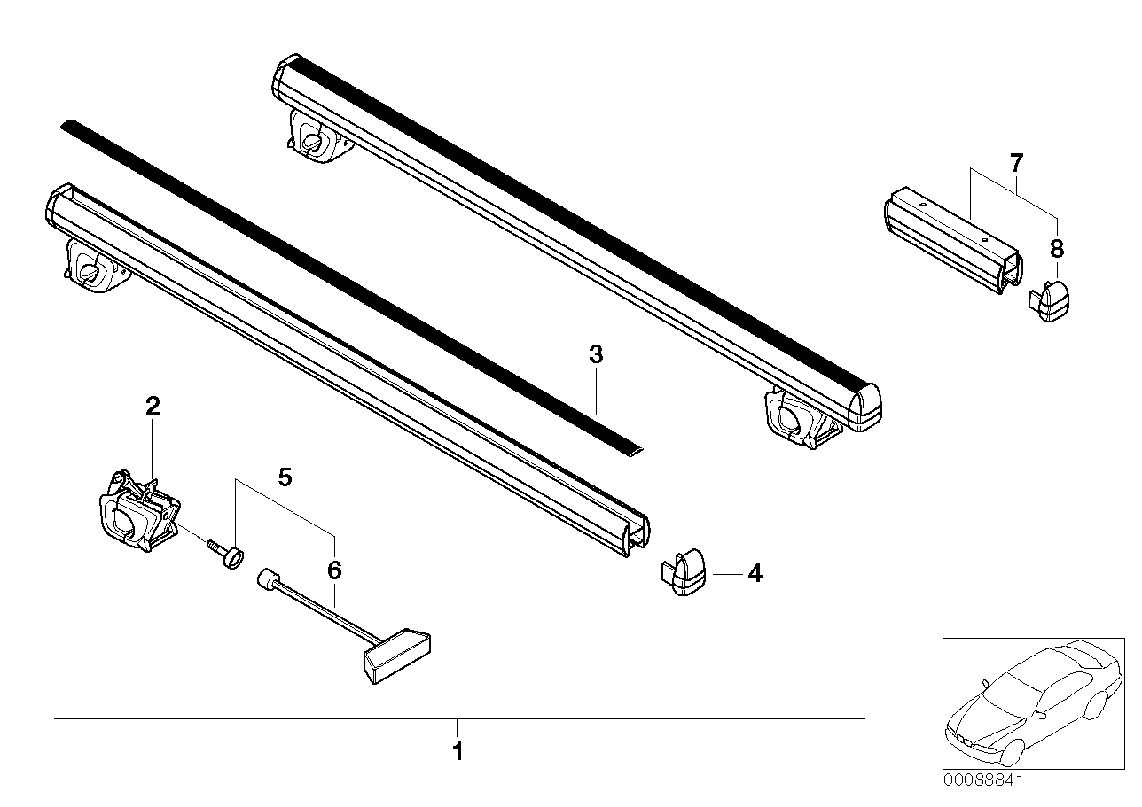 BMW 82710399453 Railing Carrier