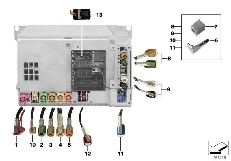 BMW 61116822766 Repair.Module Aerial Lines Fm1/ Fm2