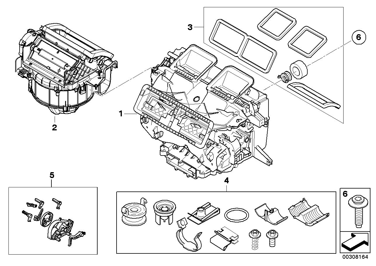 BMW 64119136169 Empty Housing For Heater/Air Condit.Unit