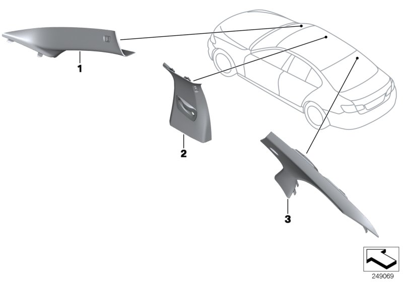 BMW 51437985491 Cover, B-Column Upper Left