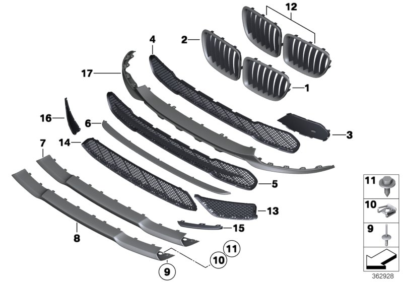 BMW 51117374102 Trim, Air Duct, Front