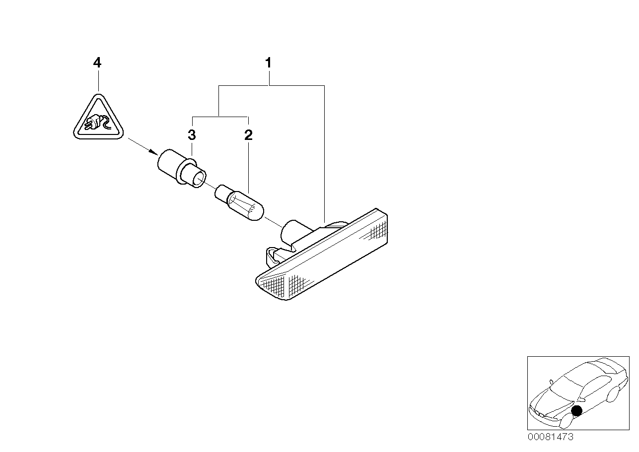 BMW 63132492179 Addition. Turn Indicator Lamp, Left White