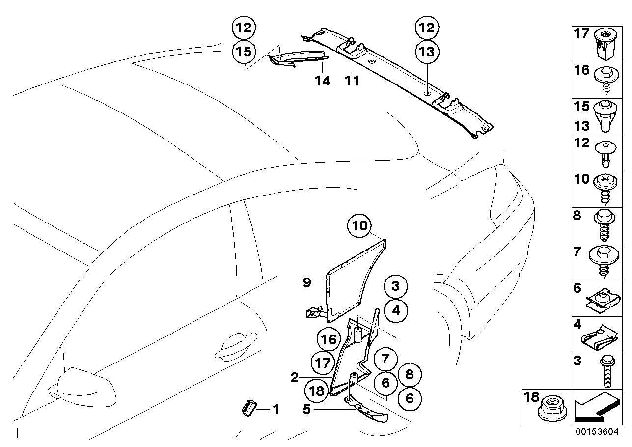 BMW 51717124913 Water Channel Cover