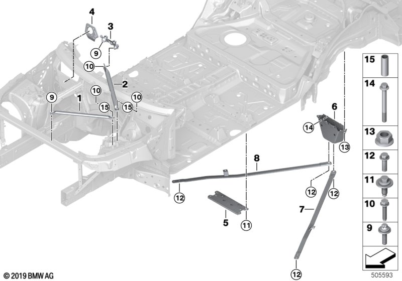 BMW 51617337924 STRUT BRACE BULKHEAD RIGHT