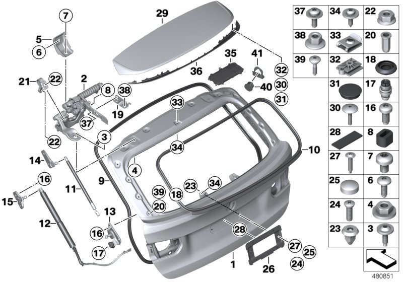 BMW 51317286300 ANGLE BRACKET, TAILGATE HING