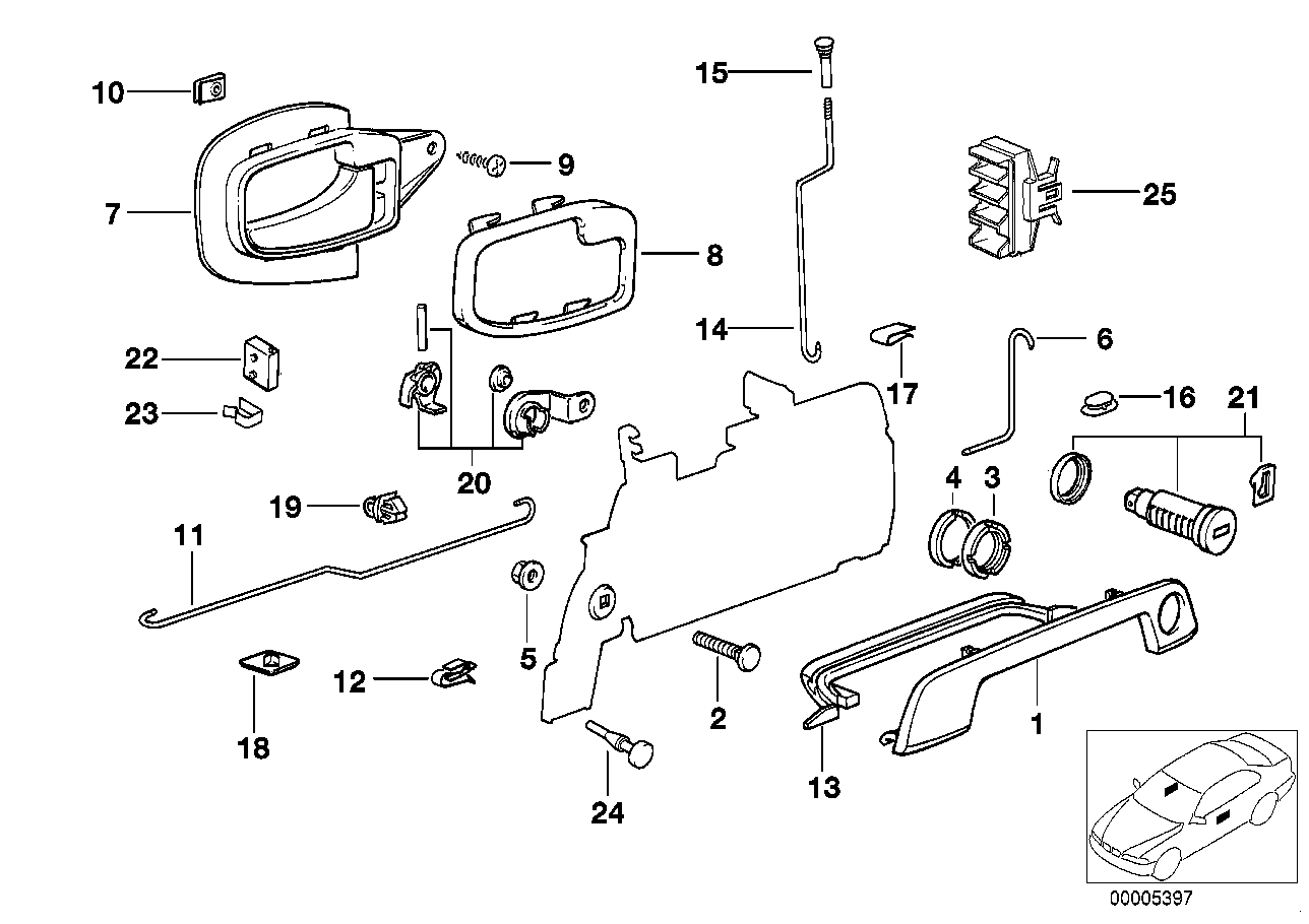 BMW 51218146295 Left Operating Rod