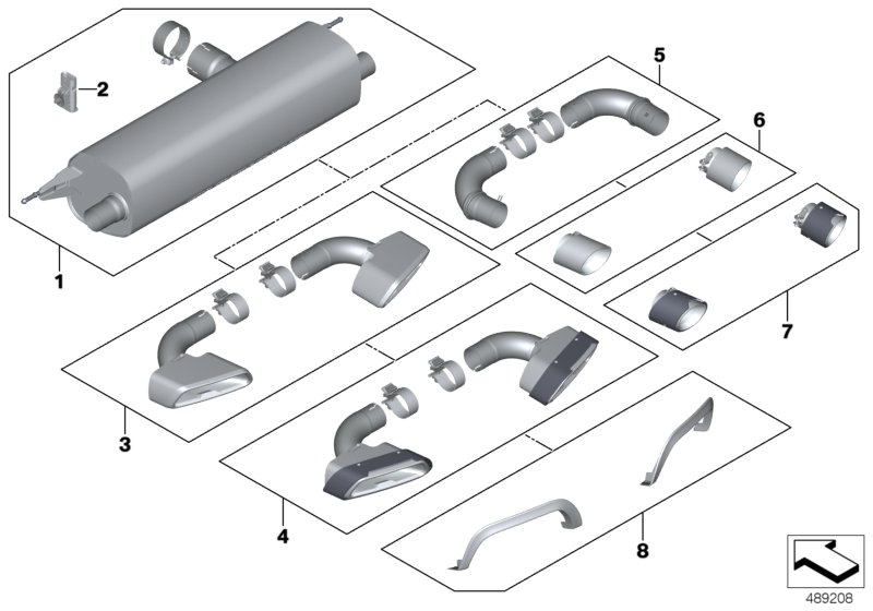 BMW 18302414880 SET OF EXHAUST TAILPIPES