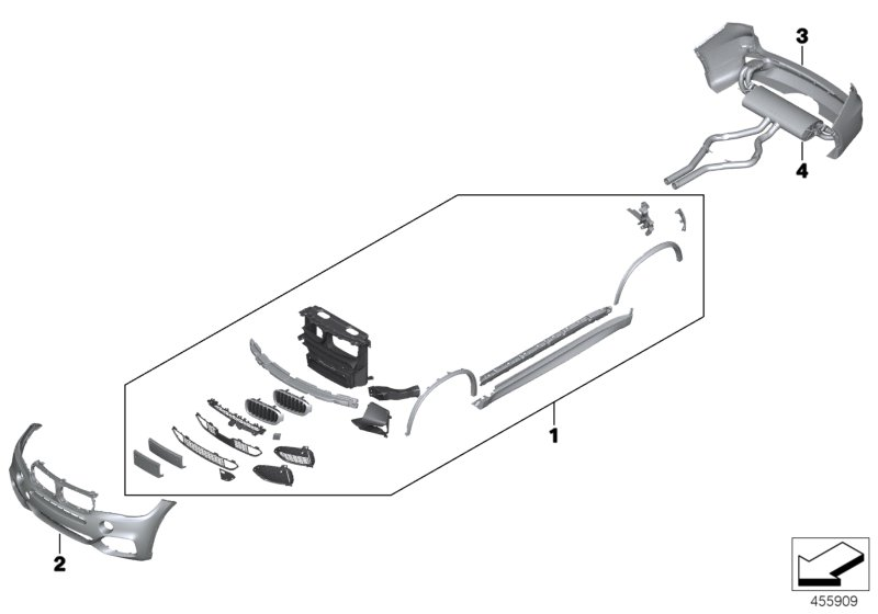 BMW 51952356907 Retrofit Kit, M Aerodynamics Basic Kit