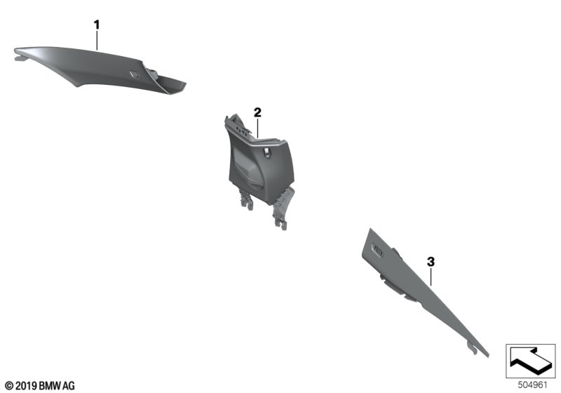 BMW 51437995493 C-PILLAR TRIM PANEL, ALCANTA