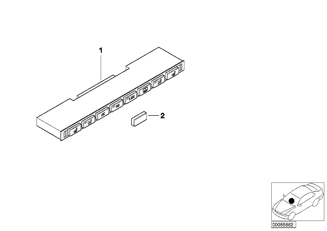 BMW 61316927072 Switch Unit, Centre Console